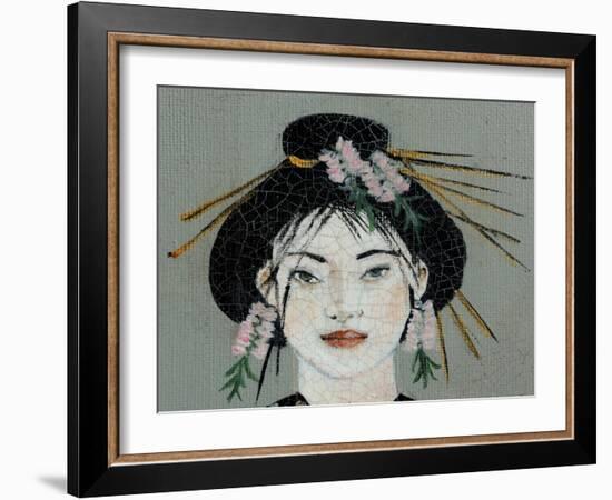 Qing Dynasty Women with Butterfly, 2015, Detail (2)-Susan Adams-Framed Giclee Print