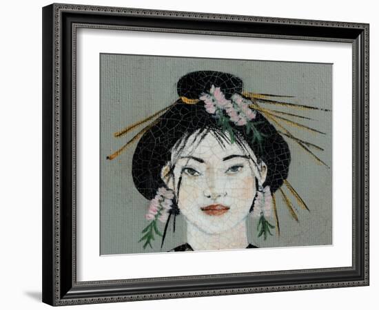 Qing Dynasty Women with Butterfly, 2015, Detail (2)-Susan Adams-Framed Giclee Print