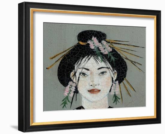 Qing Dynasty Women with Butterfly, 2015, Detail (2)-Susan Adams-Framed Giclee Print
