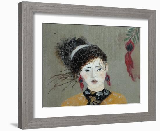 Qing Dynasty Women with Flowers, 2016 (Detail)-Susan Adams-Framed Giclee Print