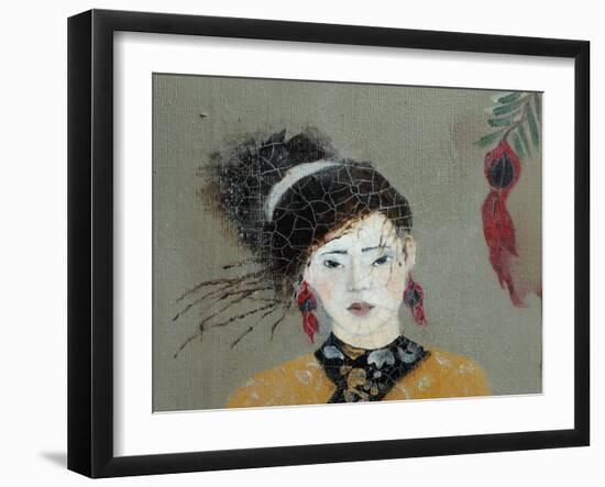 Qing Dynasty Women with Flowers, 2016 (Detail)-Susan Adams-Framed Giclee Print