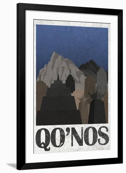 Qo'noS Retro Travel-null-Framed Art Print