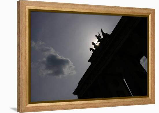 Quadriga by Johann Gottfried Schadow (1764-1850). Backlight. Brandenburg Gate. Berlin-null-Framed Premier Image Canvas