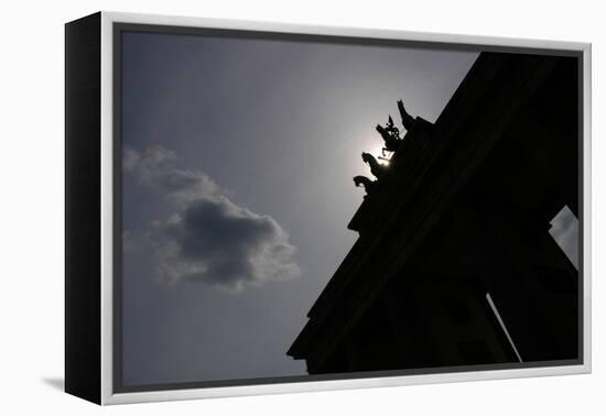 Quadriga by Johann Gottfried Schadow (1764-1850). Backlight. Brandenburg Gate. Berlin-null-Framed Premier Image Canvas