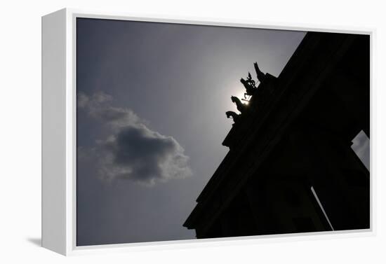 Quadriga by Johann Gottfried Schadow (1764-1850). Backlight. Brandenburg Gate. Berlin-null-Framed Premier Image Canvas