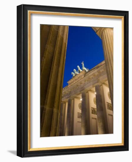 Quadriga on Brandenburg Gate Illuminated at Night in Pariser Platz, Berlin, Germany-Gavin Hellier-Framed Photographic Print