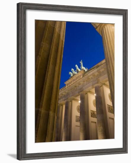 Quadriga on Brandenburg Gate Illuminated at Night in Pariser Platz, Berlin, Germany-Gavin Hellier-Framed Photographic Print