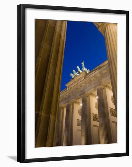 Quadriga on Brandenburg Gate Illuminated at Night in Pariser Platz, Berlin, Germany-Gavin Hellier-Framed Photographic Print