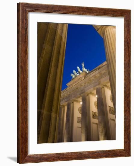 Quadriga on Brandenburg Gate Illuminated at Night in Pariser Platz, Berlin, Germany-Gavin Hellier-Framed Photographic Print