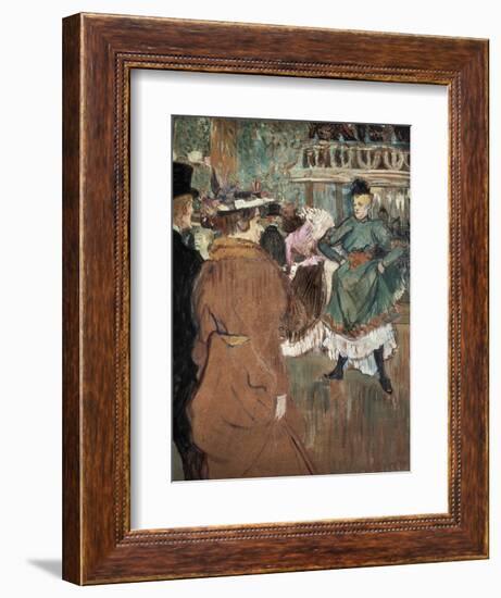 Quadrille at the Moulin Rouge-Henri de Toulouse-Lautrec-Framed Art Print