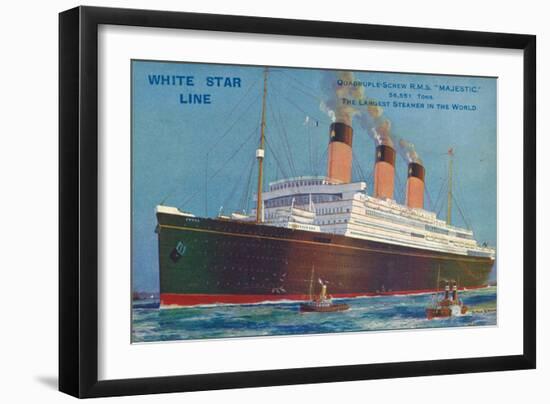 Quadruple-Screw R.M.S Majestic of the White Star Line, C1920S-null-Framed Giclee Print