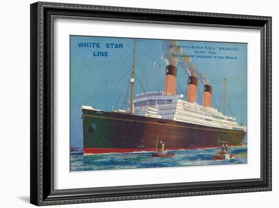 Quadruple-Screw R.M.S Majestic of the White Star Line, C1920S-null-Framed Giclee Print