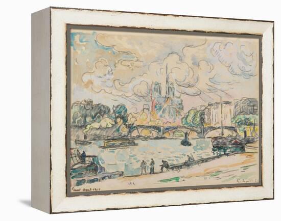 Quai D'austerlitz, 1910 (Gouache, Watercolour and Black Crayon on Paper)-Paul Signac-Framed Premier Image Canvas