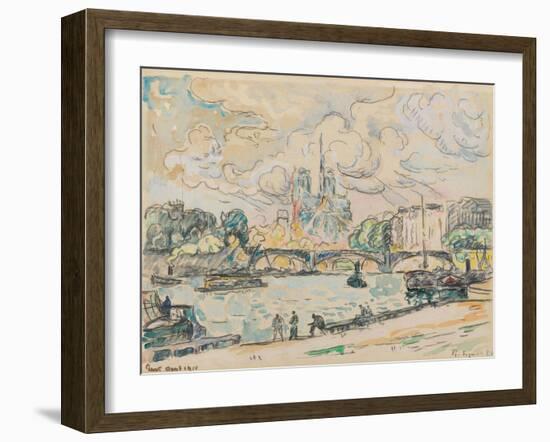 Quai D'austerlitz, 1910 (Gouache, Watercolour and Black Crayon on Paper)-Paul Signac-Framed Giclee Print