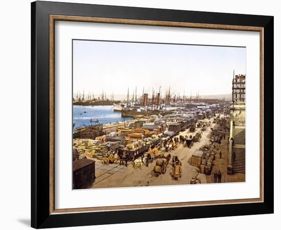 Quai De La Joliette, Marseilles, France, Pub. 1890-1900-null-Framed Giclee Print