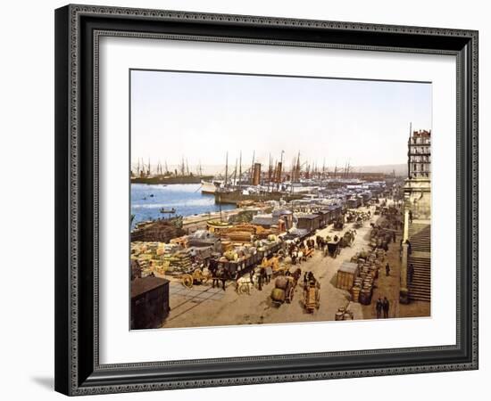 Quai De La Joliette, Marseilles, France, Pub. 1890-1900-null-Framed Giclee Print