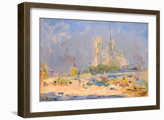 Quai De La Tournelle and Notre-Dame De Paris, 1884-Albert-Charles Lebourg-Framed Giclee Print