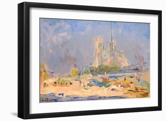 Quai De La Tournelle and Notre-Dame De Paris, 1884-Albert-Charles Lebourg-Framed Giclee Print