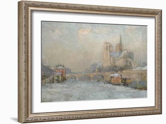 Quai De La Tournelle and Notre-Dame De Paris, 1909-Albert-Charles Lebourg-Framed Giclee Print