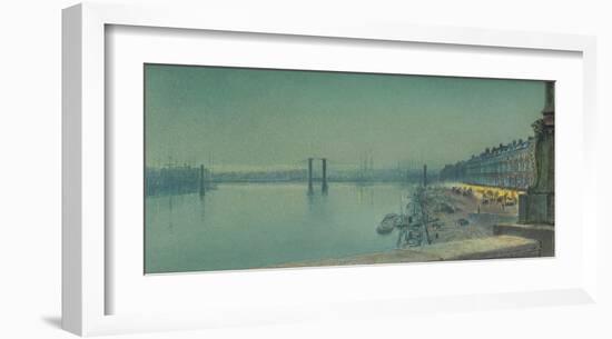 Quai de Paris, Rouen-John Atkinson Grimshaw-Framed Premium Giclee Print