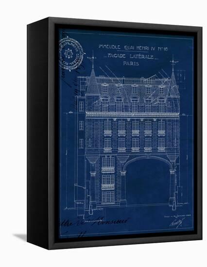 Quai Henri Blueprint II-Hugo Wild-Framed Stretched Canvas