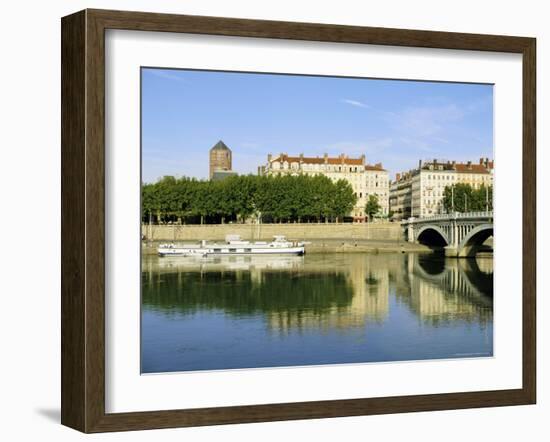 Quai Victor Augagneur on River Rhone, Lyon, Rhone Valley, France, Europe-David Hughes-Framed Photographic Print