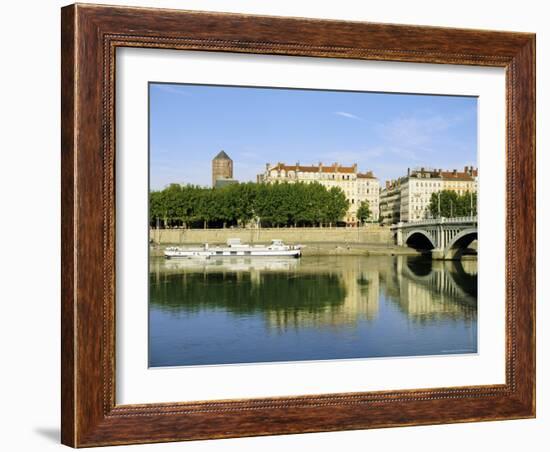 Quai Victor Augagneur on River Rhone, Lyon, Rhone Valley, France, Europe-David Hughes-Framed Photographic Print