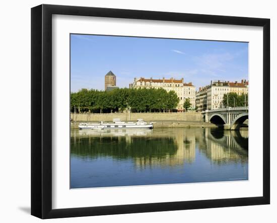 Quai Victor Augagneur on River Rhone, Lyon, Rhone Valley, France, Europe-David Hughes-Framed Photographic Print