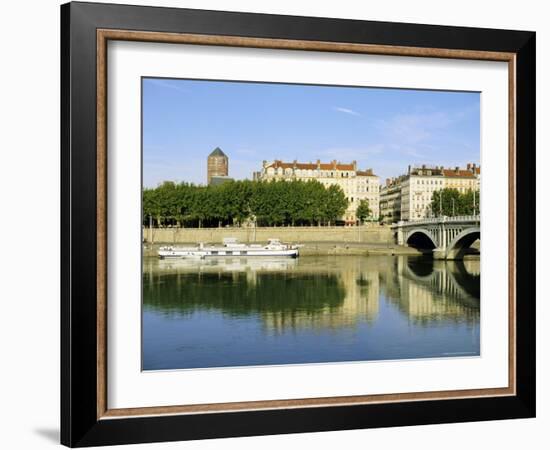 Quai Victor Augagneur on River Rhone, Lyon, Rhone Valley, France, Europe-David Hughes-Framed Photographic Print