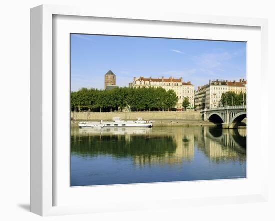 Quai Victor Augagneur on River Rhone, Lyon, Rhone Valley, France, Europe-David Hughes-Framed Photographic Print