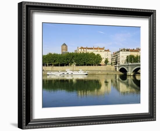 Quai Victor Augagneur on River Rhone, Lyon, Rhone Valley, France, Europe-David Hughes-Framed Photographic Print