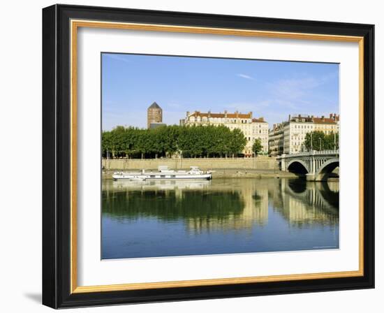 Quai Victor Augagneur on River Rhone, Lyon, Rhone Valley, France, Europe-David Hughes-Framed Photographic Print