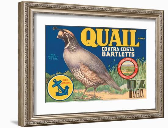 Quail Brand Contra Costa Bartletts-null-Framed Art Print