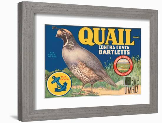 Quail Brand Contra Costa Bartletts-null-Framed Art Print