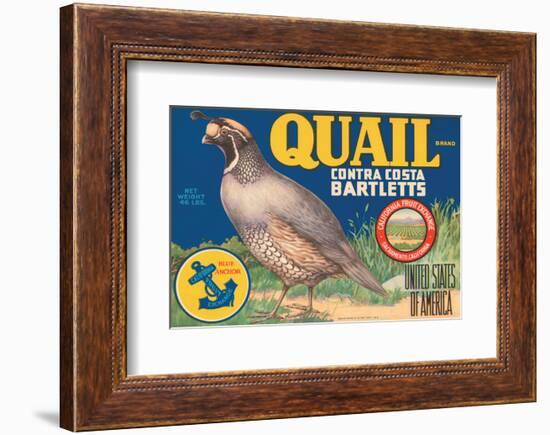 Quail Brand Contra Costa Bartletts-null-Framed Art Print