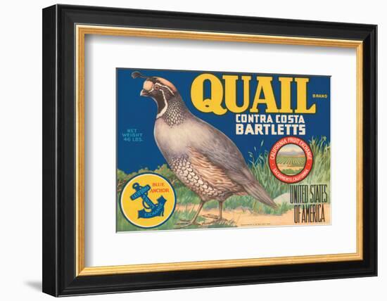 Quail Brand Contra Costa Bartletts-null-Framed Art Print