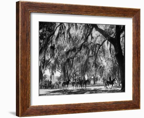 Quail Hunters Riding on Horseback-Ed Clark-Framed Photographic Print