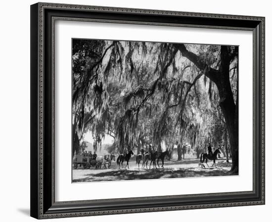 Quail Hunters Riding on Horseback-Ed Clark-Framed Photographic Print