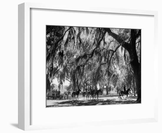 Quail Hunters Riding on Horseback-Ed Clark-Framed Photographic Print