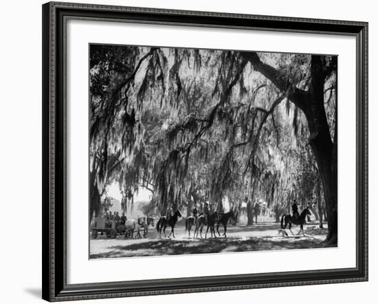 Quail Hunters Riding on Horseback-Ed Clark-Framed Photographic Print