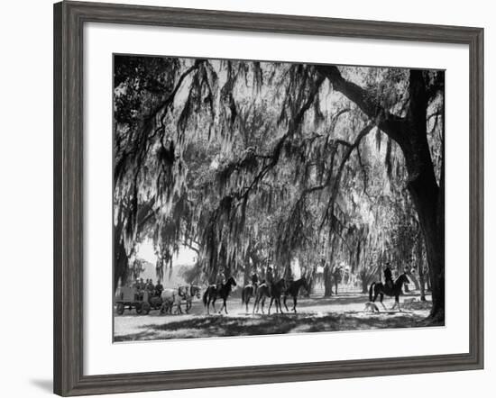 Quail Hunters Riding on Horseback-Ed Clark-Framed Photographic Print