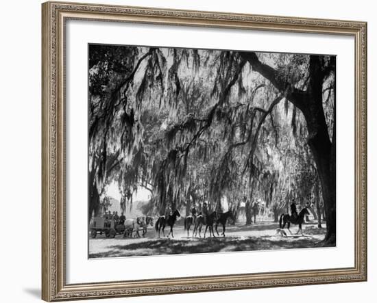 Quail Hunters Riding on Horseback-Ed Clark-Framed Photographic Print