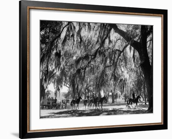 Quail Hunters Riding on Horseback-Ed Clark-Framed Photographic Print