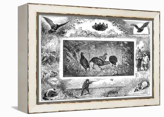 Quail Hunting, 1880-null-Framed Premier Image Canvas