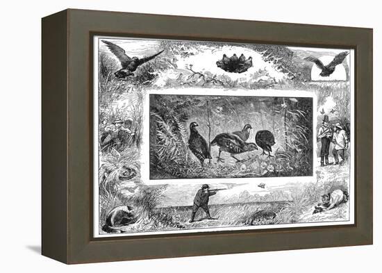 Quail Hunting, 1880-null-Framed Premier Image Canvas