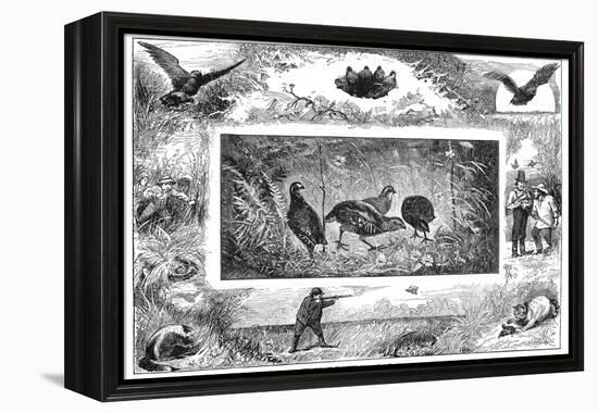 Quail Hunting, 1880-null-Framed Premier Image Canvas