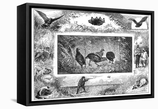 Quail Hunting, 1880-null-Framed Premier Image Canvas