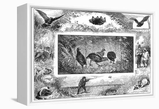 Quail Hunting, 1880-null-Framed Premier Image Canvas