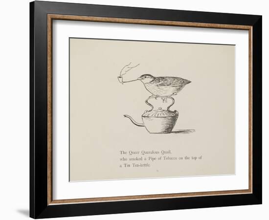 Quail Perched On Teapot, Smoking a Pipe From a Collection Of Poems and Songs by Edward Lear-Edward Lear-Framed Giclee Print