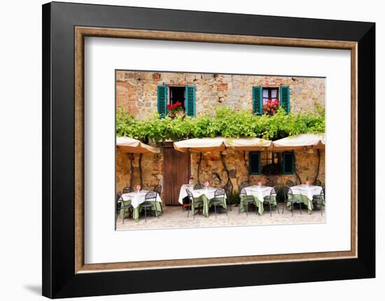 Quaint Cafe in Tuscany Italy-null-Framed Premium Giclee Print